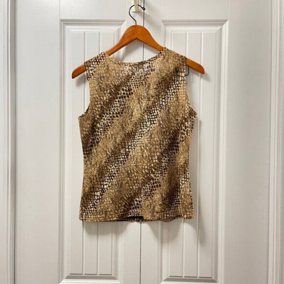 Vintage Made in Italy Snake Print Lace Tank - Picture 4 of 6